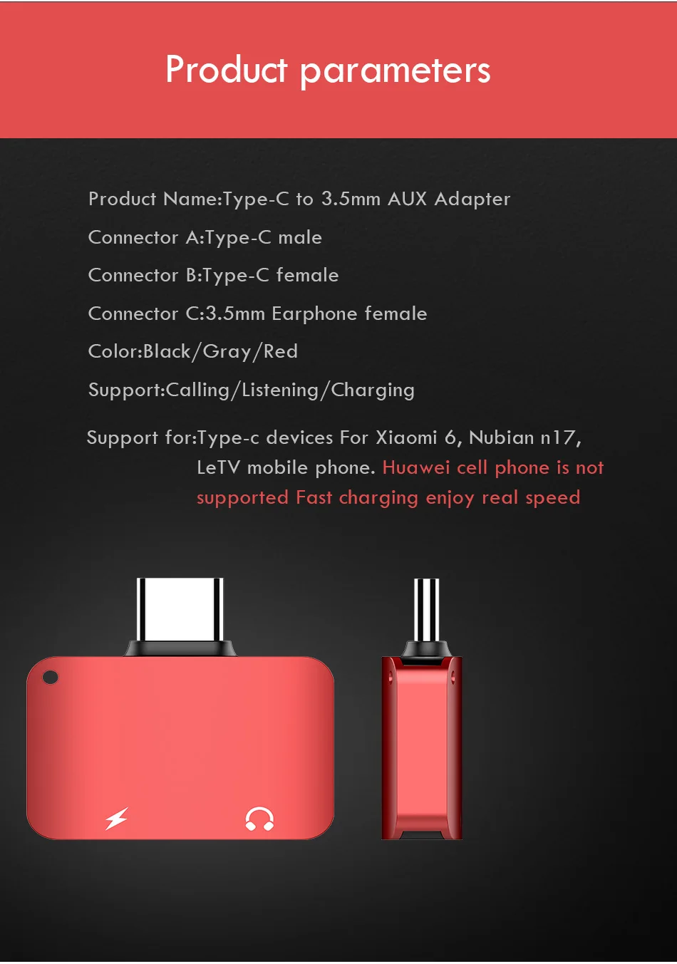 !ACCEZZ 2 in 1 Usb Type C to 3.5mm Aux Audio And Charger Adapter For Xiaomi 6 Nubian n17 Charge Headphone Jack Connect Splitter (7)