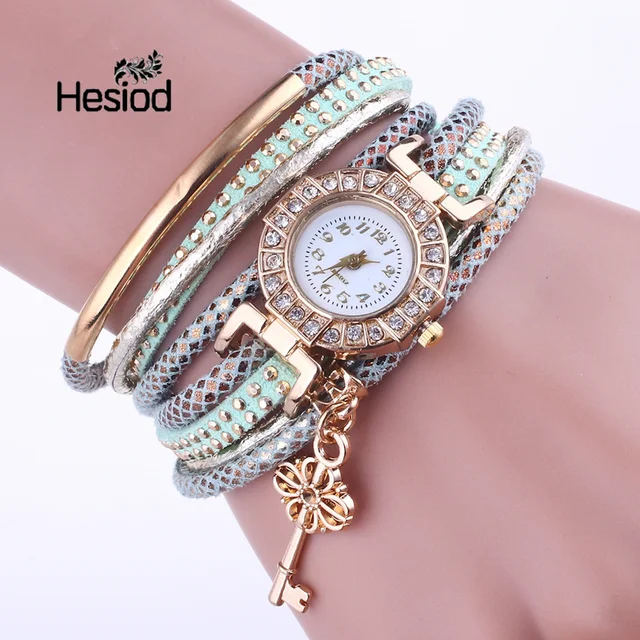 Hesiod Women Bracelet Watch Lady Dress Sport Summer Wrisch Key Hesiod Women Bracelet Watch Lady Dress Sport Summer Wrisch Key Pendant Leather Casual Watches Whole
