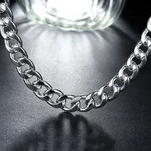 Collier classique Figaro en argent 925 pour hommes, chaîne de haute qualité, 10MM, 50cm/60cm