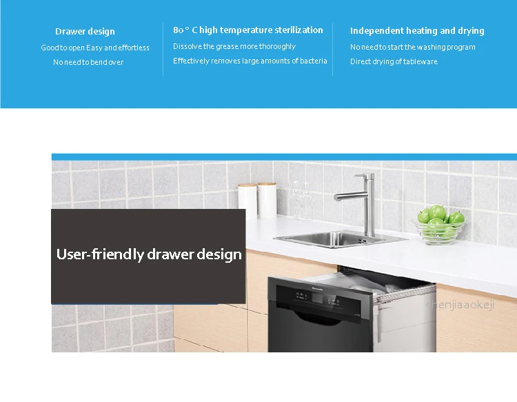 Intelligent Dishwasher Embedded dishwash машина высокая температура посуда для стерилизации моечная машина Кухня посудомоечная машина