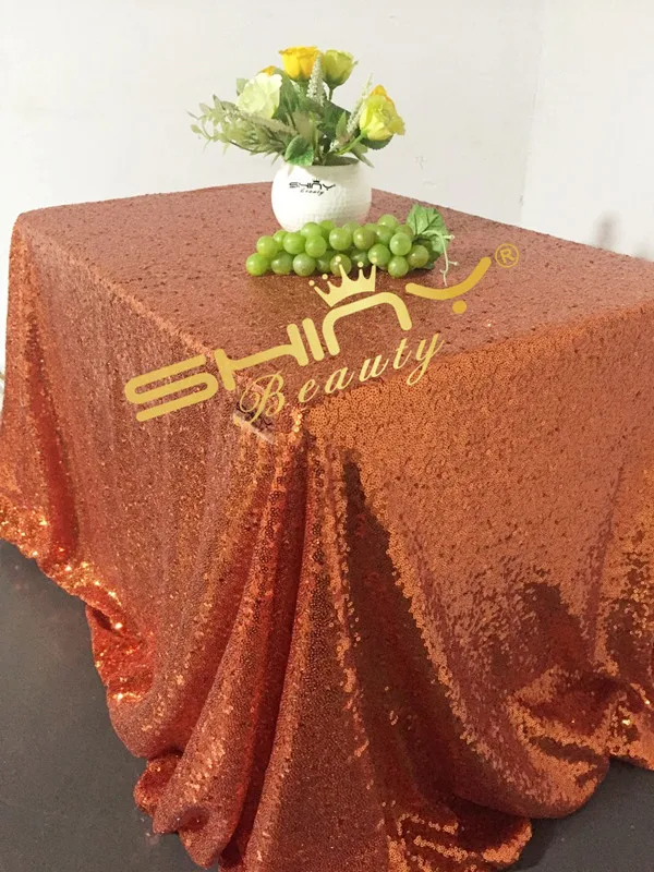 ShinyBeauty sequin tablecloth 60"x102" Orange sequin tablecloth sequin
