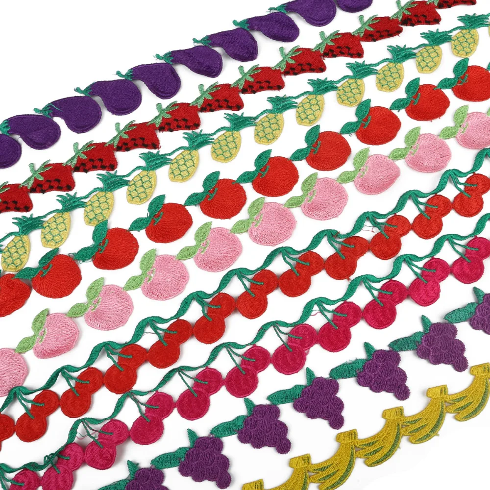 

2 Yard Fruit Lace Ribbon Embroidered Lace Trim Fabric For Sewing Decoration DIY Clothes Accessories