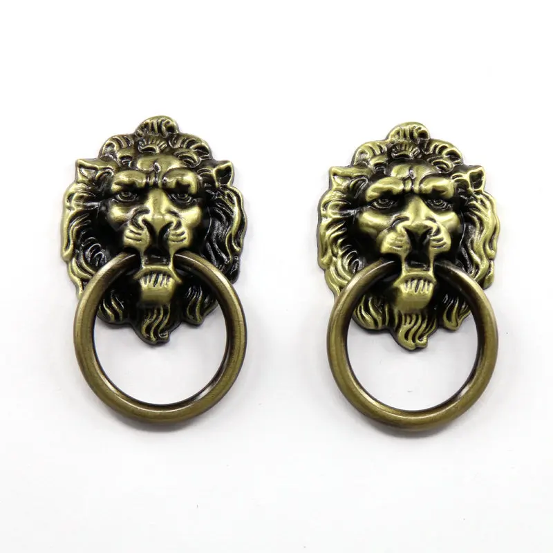 10pcs Lion Head Wardrobe Door Knobs Kitchen Cabinet Drawer Pulls