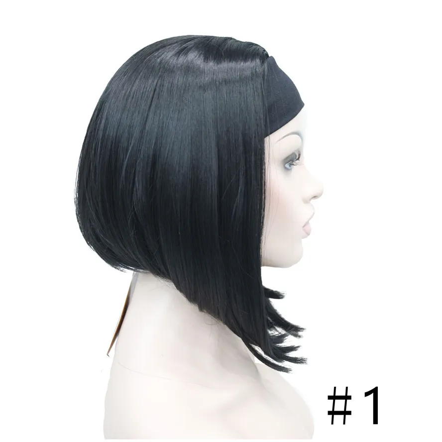 StrongBeauty средней длины натуральный прямой 3/4 Искусственные парики черный/Блондинка Женская парик с головной повязкой 10 цветов