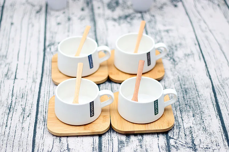 Стильные кофейные чашки в скандинавском стиле с бамбуковым блюдцем, ложка, низкая цена, чайная чашка Tazas Copo Caveira Xicara, чайная чашка