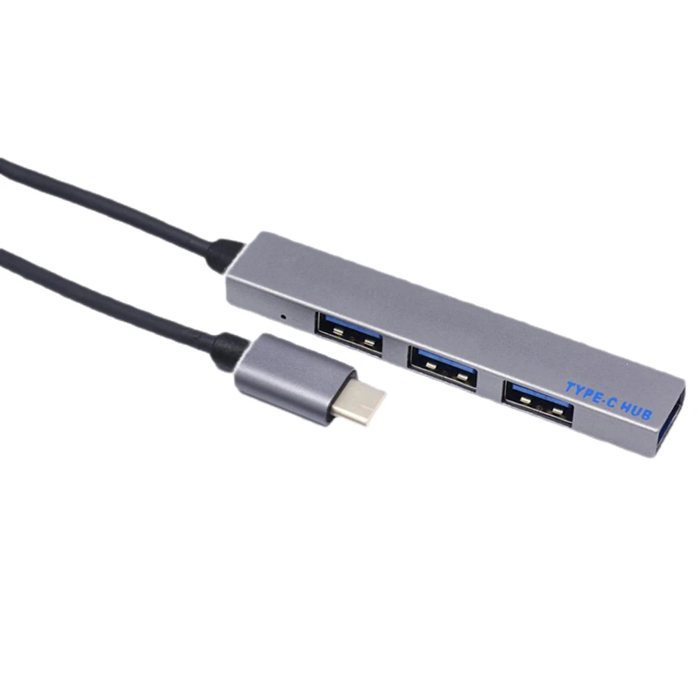 USB3.1 Тип-C Lightning to USB 4-Порты и разъёмы концентратор адаптер Мощность QC зарядки сплиттер кабеля для мобильного телефона Мышь Клавиатура ноутбука - Цвет: Grey