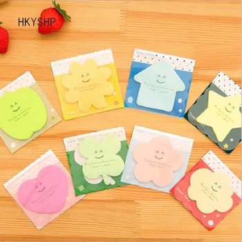 

HKYSHP new cute notes paste candy color N times sticky sticky notes card cartoon message stickers school office supplies