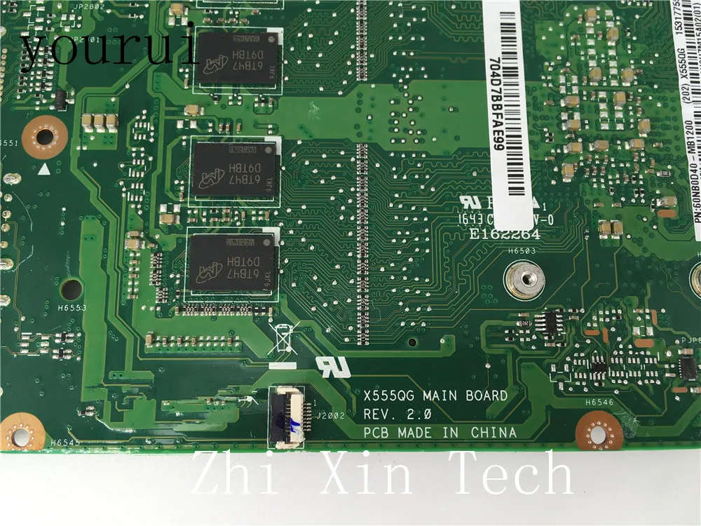  yourui For ASUS X555QG Laptop Motherboard REV 2.0 With A10-9600P Processor 4GB RAM Fully Test ok