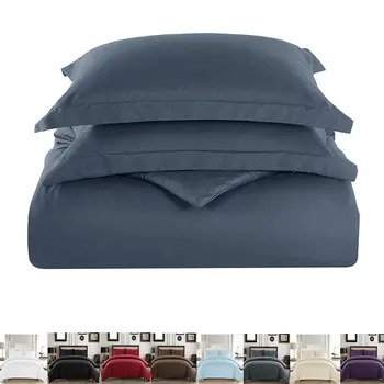 

Solid Bedding Set 3PCS Duvet Cover And Pillowcase For Bed US Twin Queen King Size Black Blue White Color bed comforter cover