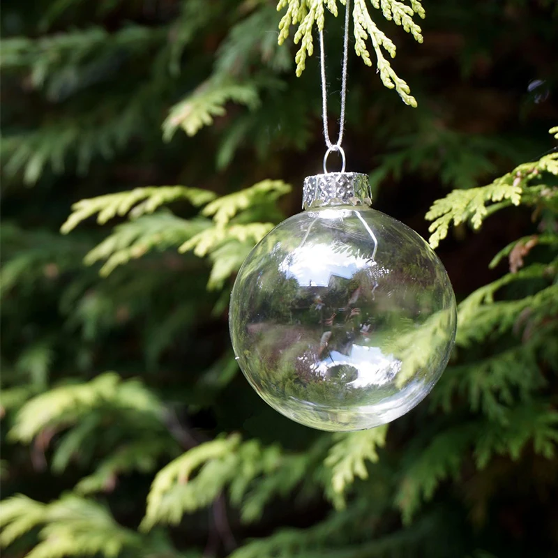 Christmas Glass balls Clear baubles Ornaments Decorations Christmas ...