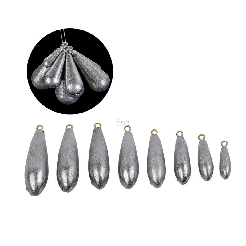 

NewOcean Boat Fishing Lead Sinkers Plummet Saltwater Waterdrop Design Hot yhq