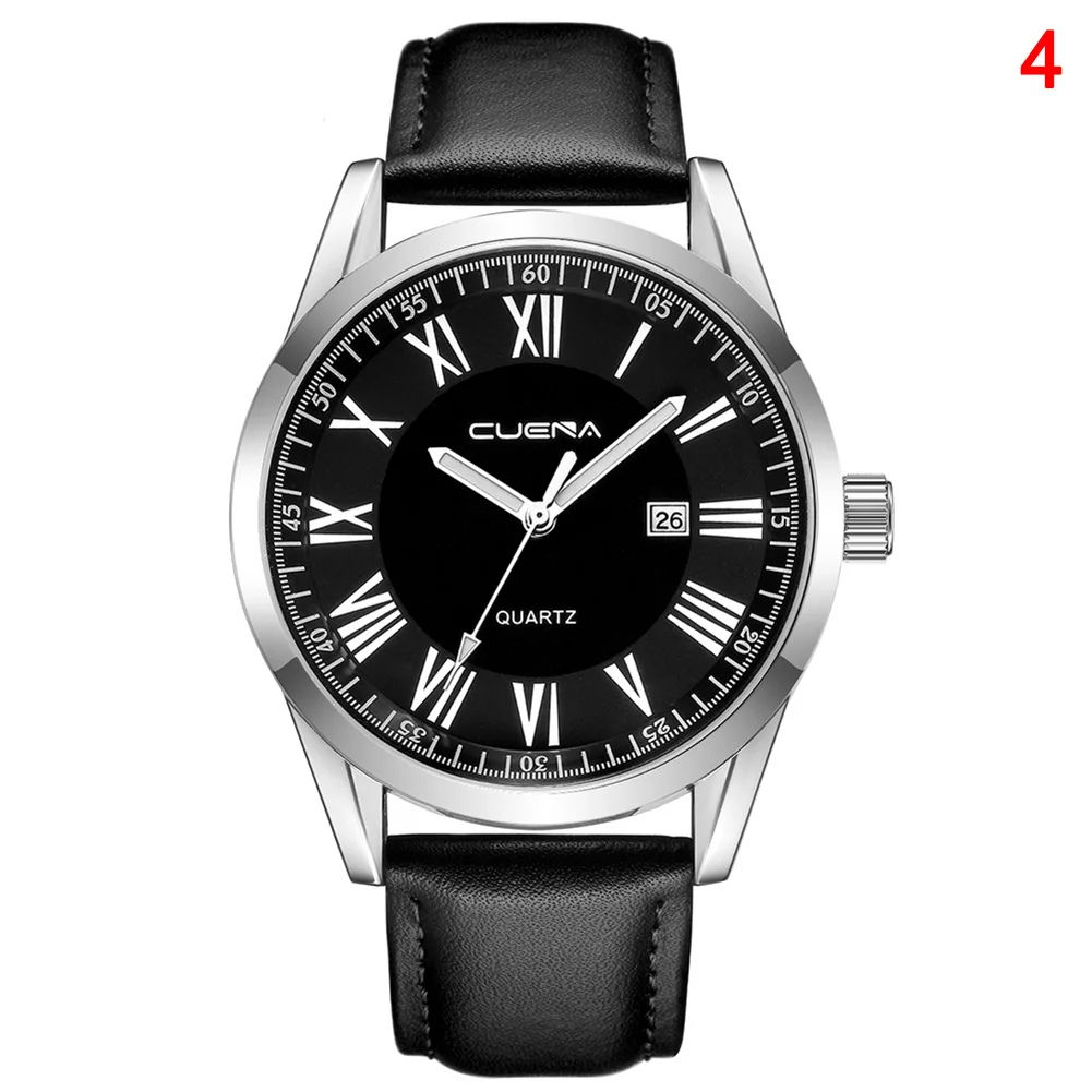 

Man Business Ultra Thin Quartz Analog Wristwatch with Leather Band KQS8