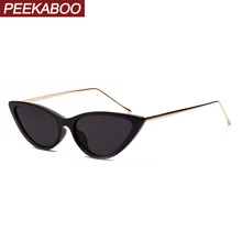 Peekaboo Ретро кошачий глаз солнцезащитные очки белые женские полуметаллическая оправа маленькие Солнцезащитные очки женские черные очки в леопардовой оправе