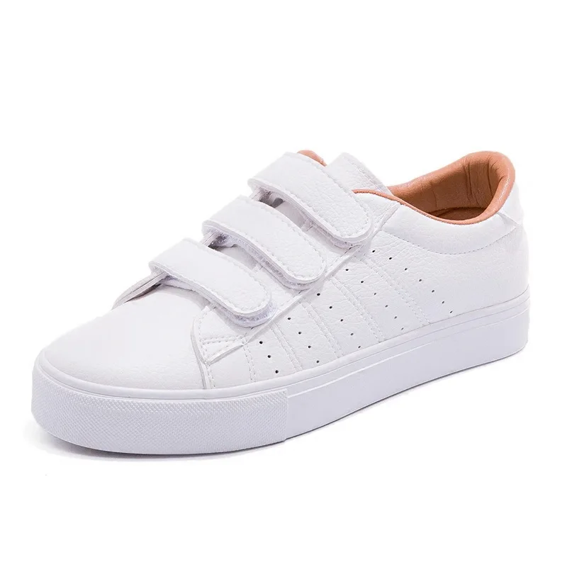 

2019 summer new fashion women shoes casual high platform hole PU leather striped simple women casual white shoes sneakers