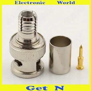 

20pcs-200pcs 75-5 Compression Snap Seal BNC/Q9 Three-Piece Set for CCTV System Monitor with Full-Copper Pin BNC/Q9 Connetcor