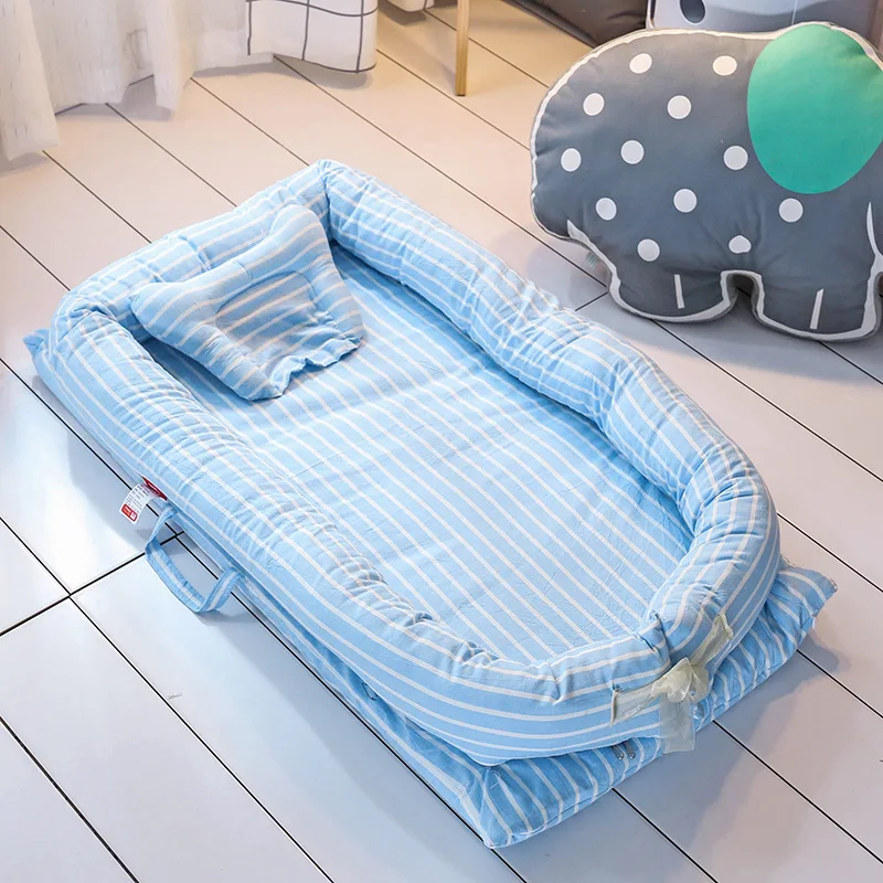 

Pure Cotton Baby Nest Infant kids Bed Toddler Folding Baby Cot Portable Baby Crib Mattress Pillow Cradle For Newborn