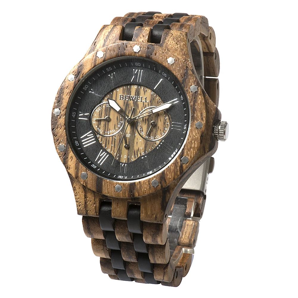 BEWELL WOODEN WATCH