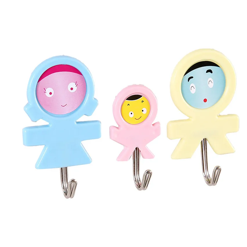 

Strong Wall Hook Multi-purpose Cute Hanger Home Decoration Wall Hooks Bathroom Coat Key Holder Rack Housekeeper 3pcs/set