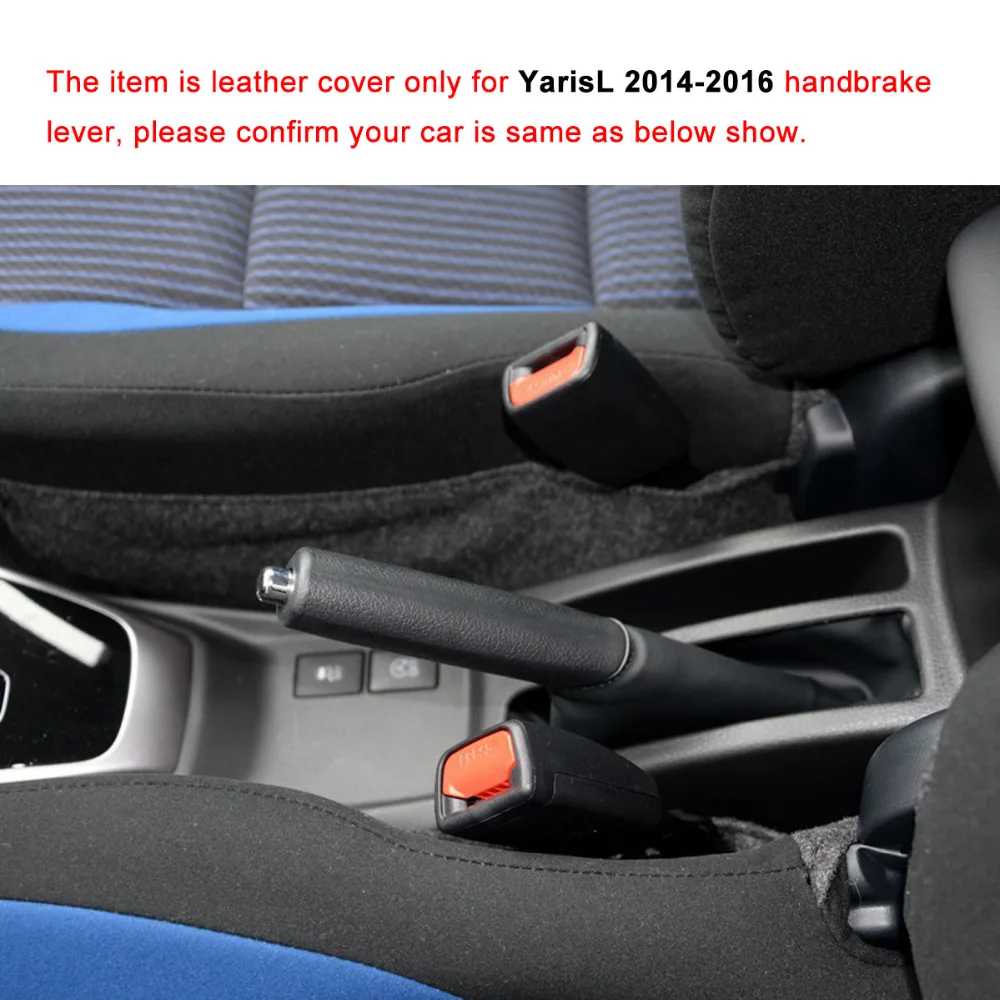 Yuji-Hong Car Handbrake Covers Case for TOYOTA YARiS L 2014- Genuine Leather Auto Styling Black Handbrake Lever Grips Cover