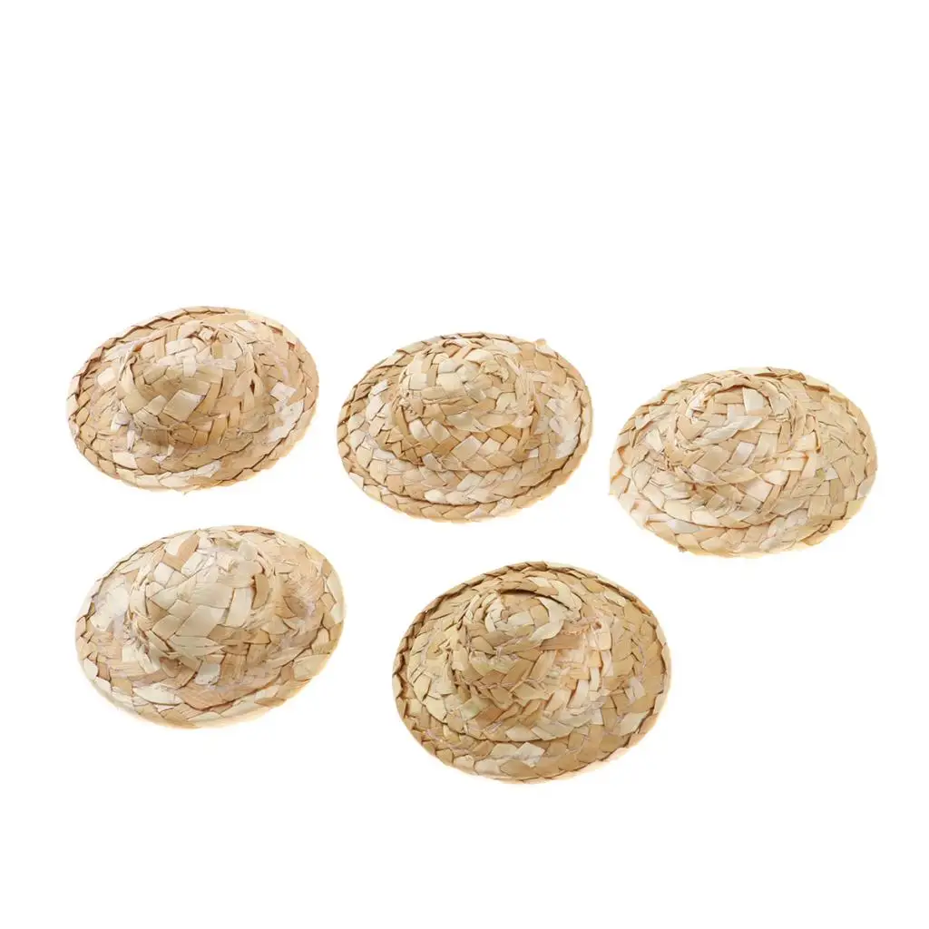 Miniature Hat Handicraft Toy - Mini Straw Hat Hand Knitting Strawhat Crafts