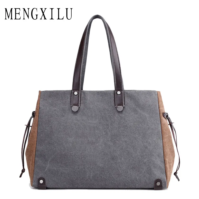 

MENGXILU Big Canvas Women Bag Luxury Handbags Women Bags Designer String Zipper Female Shoulder Bag Ladies Casual Tote Bag 2018