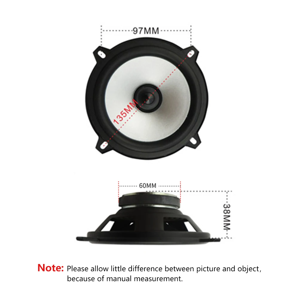Комплект из 2 предметов, 5 дюймов Универсальное автомобильное аудио Музыка Динамик s 4 Ом 60 Вт 20 жил громкий Динамик DIY Звук Динамик для усиления звука Системы