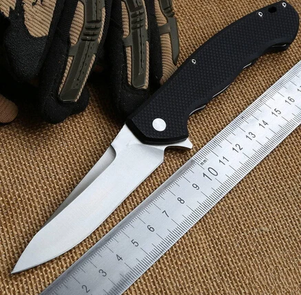 

folding knife 59-60HRC Flipper Tactical knife 9Cr18MoV blade G10 handle camping hunting knife outdoor EDC Pocket knife