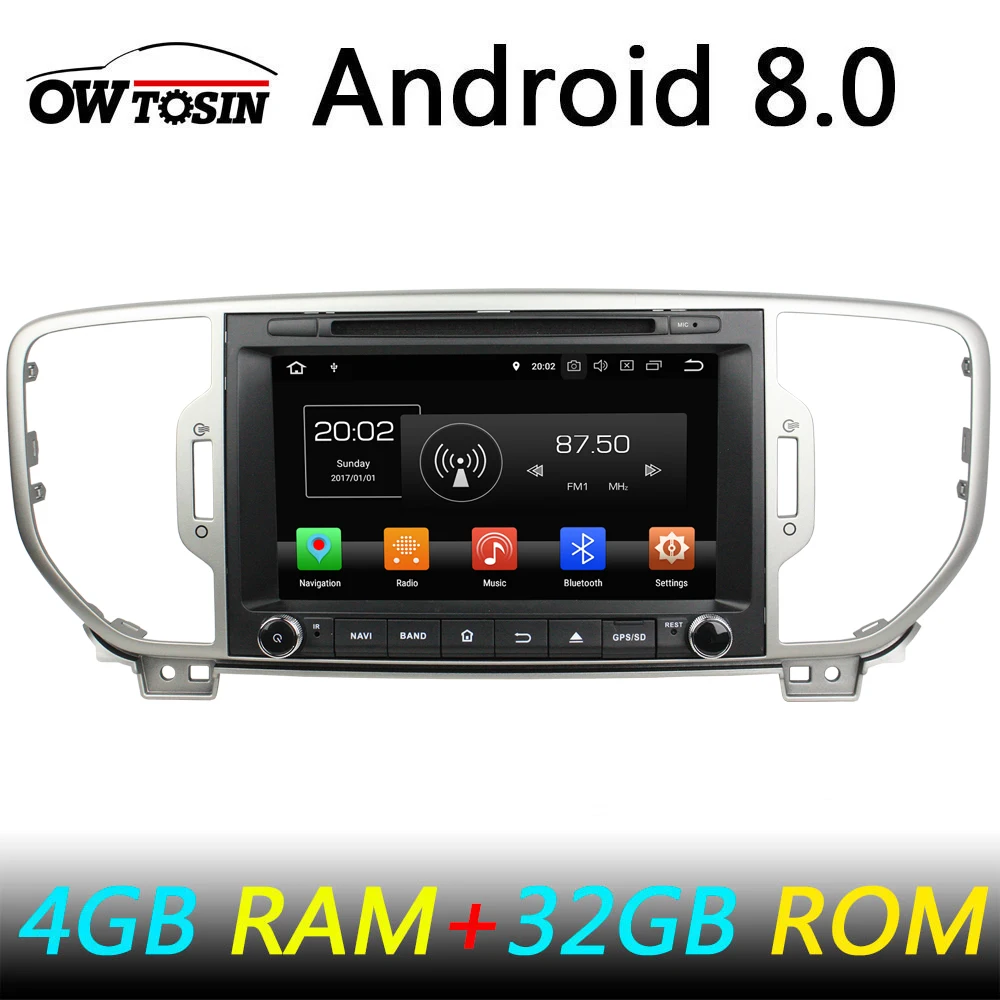 Discount Android 8.0 Octa Core Car DVD Player Multimedia For KIA Sportage 2015 2016 2017 Car Radio With 4GB RAM 32GB ROM GPS Bluetooth 1