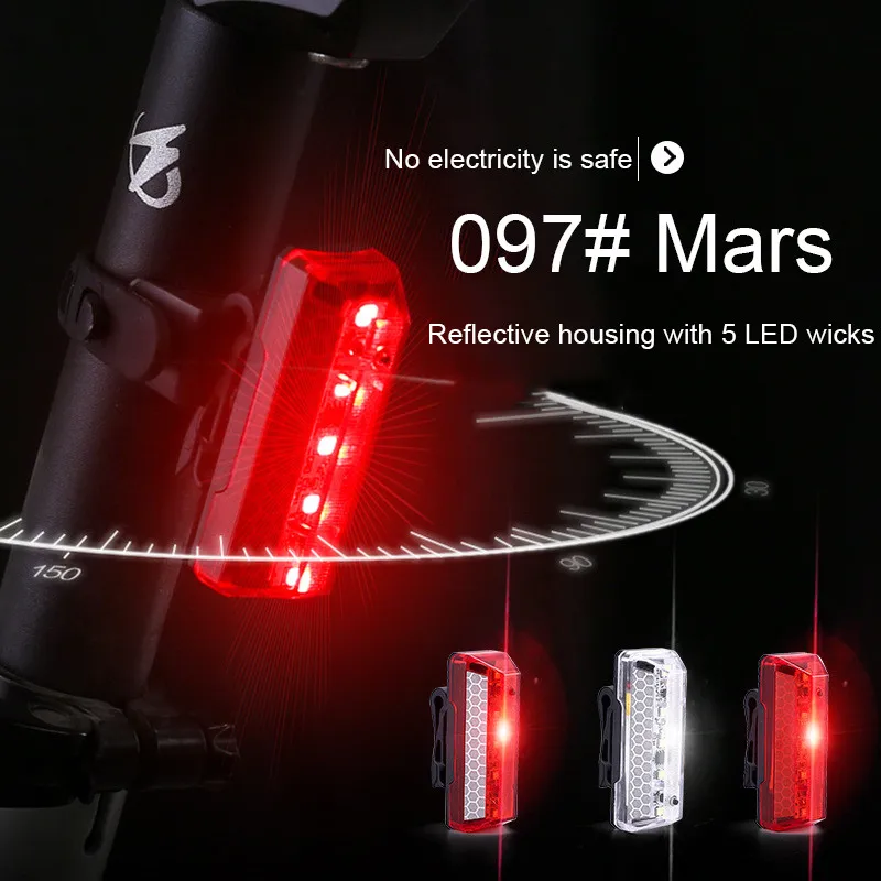 Discount USB Rechargeable Bicycle Rear Light Cycling LED Taillight Waterproof MTB Road Bike Tail Light Back Lamp for Bicycle 6