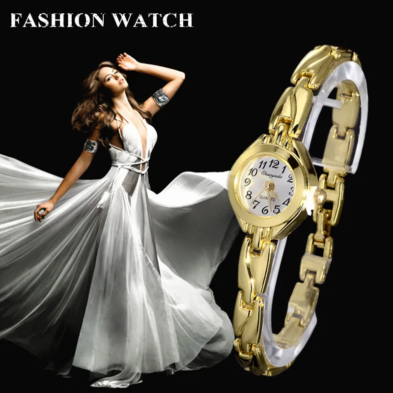 Women Watches Round Dial Hot Gold Plate Watch Stainless Steel Quartz Hour Female Wrist Elegant Mujer Relojes huismerk kopen in de aanbieding Women Watches Round Dial Hot Gold Plate Watch Stainless Steel Quartz Hour Female Wrist Elegant Mujer Relojes huismerk kopen in de aanbieding