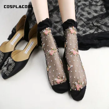 

[COSPLACOOL]2017 Sprig Summer New products Sexy breathable perspiration Invisible Anti-stinking colorful big rose stockings