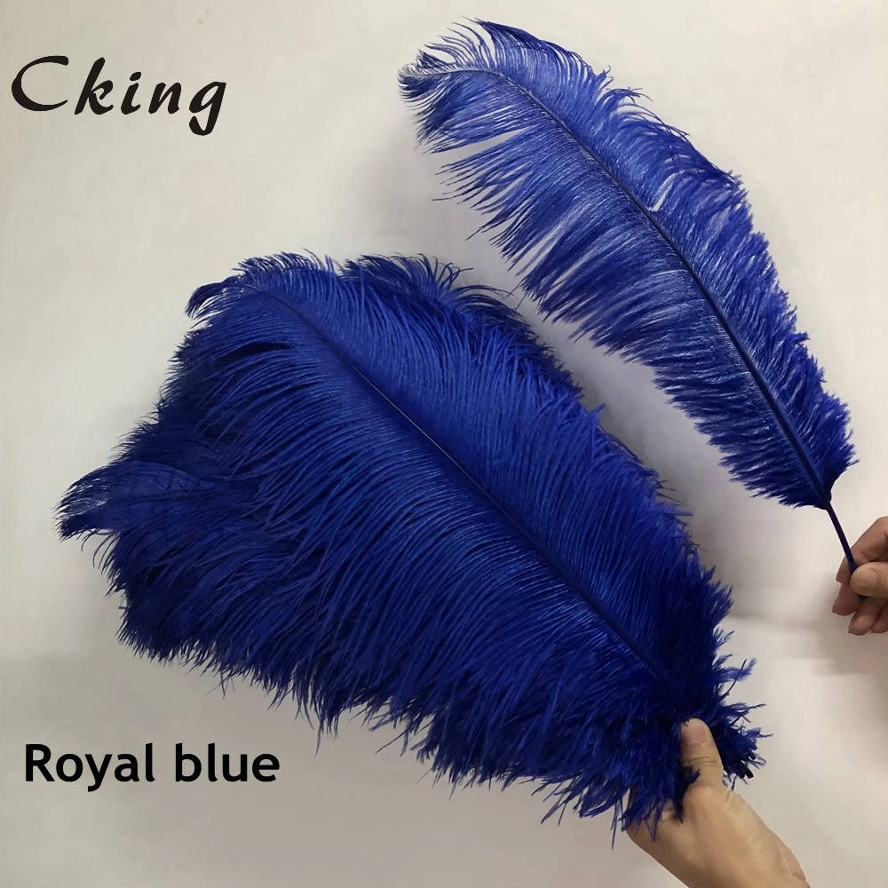 wholesale 100pcs High quality natural real peacock Blue dyed ostrich feathers 6-24inch/15-60cm diy Decorations stage performance