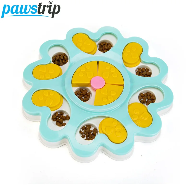 Baratos Juguetes Educativos para perros pawstrip diseño de flores cuenco Anti Choke perro cachorro dispensador de alimentos para perros Juguetes Para el entrenamiento de perros 25*3cm
