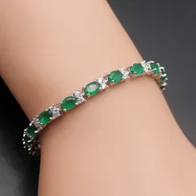 Hermosa naturalemeral BlueSapphire WhiteTopaz красивые украшения стерлингового серебра 925 женский браслет 7,25 ''Стерлинговое Серебро-ювелирные изделия