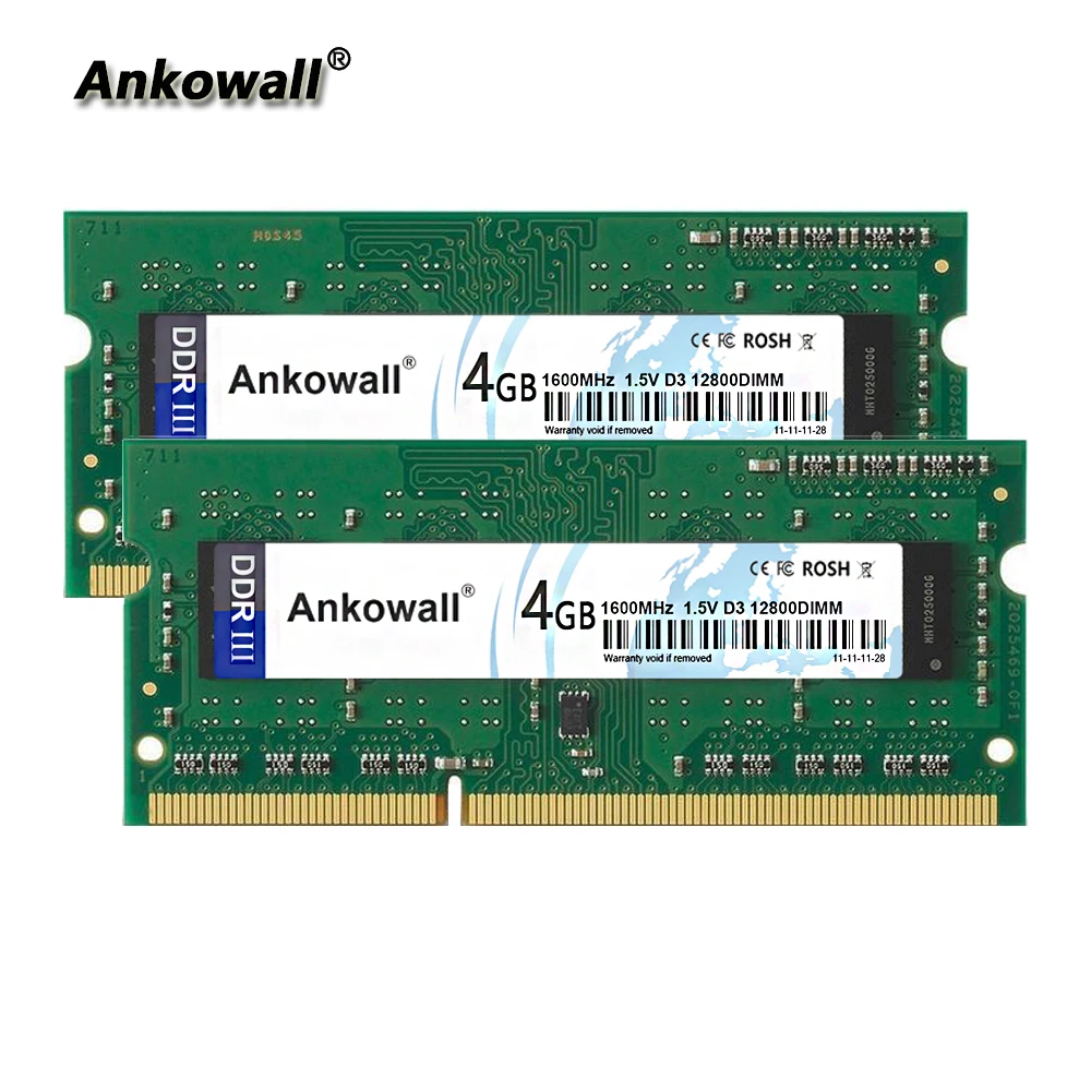 4GB Kit 2x 2GB DDR3 1600 MHz PC3-12800 204 Pin Laptop RAM Sodimm Notebook Memory