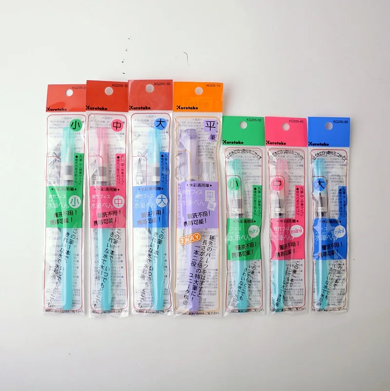 Escova de Armazenamento Original Kuretake Watercolor Cabeça Pintura Escova Rotulação 7 Pçs - Lote Kg205 3 China lot brush Suppliers