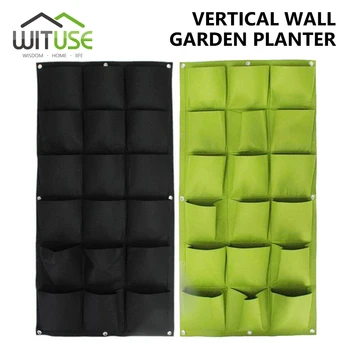 

Wall Hanging Planting Grow Bags 4/6/18/36/72 Pockets Green Planter Vertical Garden Vegetable Living Garden Bag Home Supplies