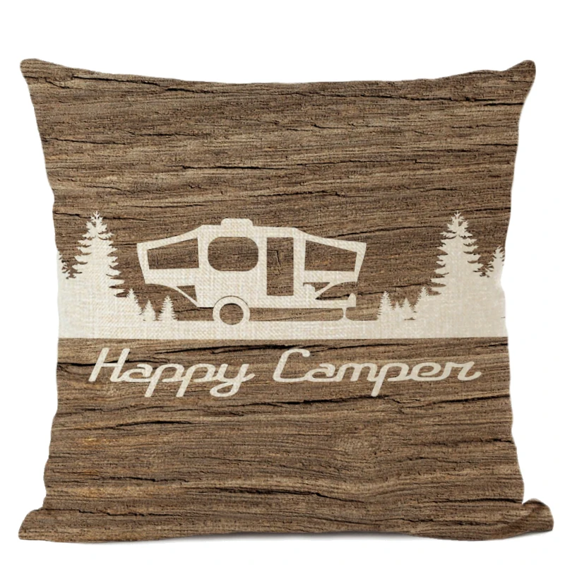 Happy Camper Cushion Cover Camping Days Decorative Pillows for Home Garden Pillow Cover Linen Gifts Cojines Decorativos Para Sof Happy Camper Cushion Cover Camping Days Decorative Pillows for Home Garden Pillow Cover Linen Gifts Cojines Decorativos Para Sof