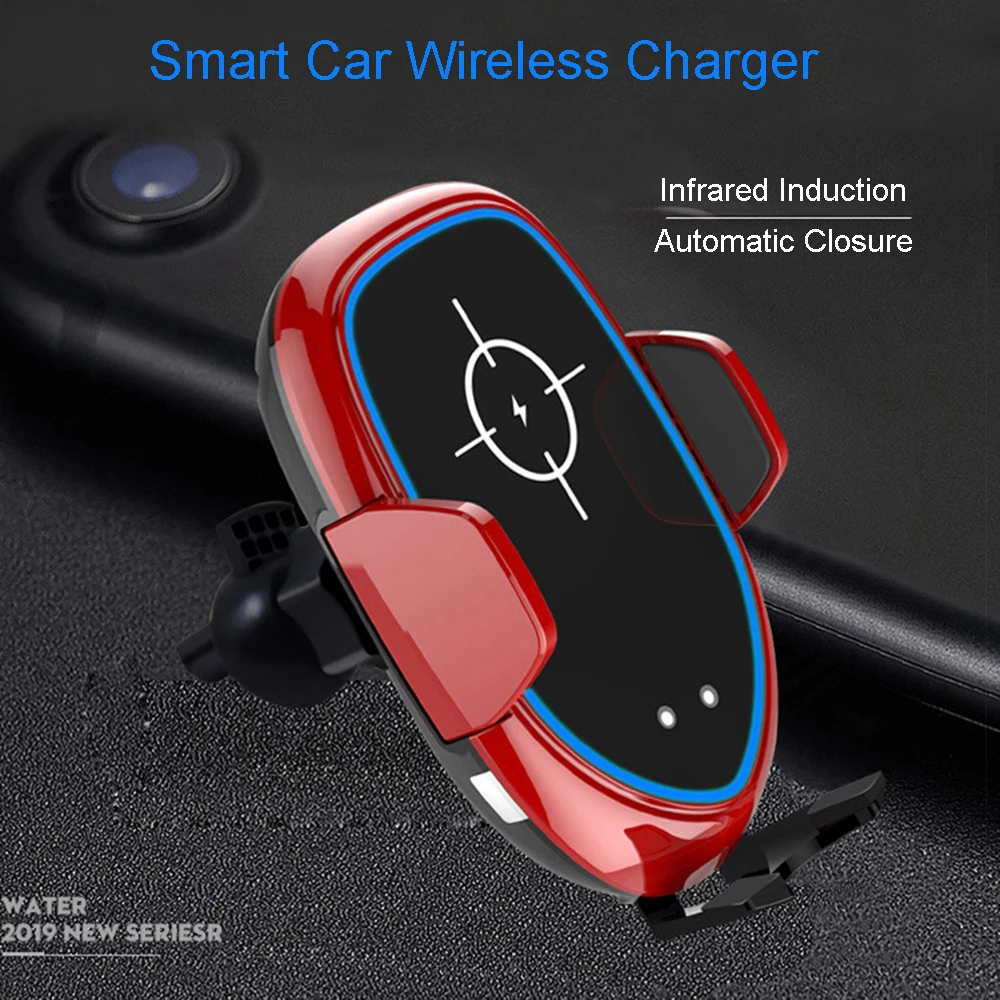 Wireless Charger In Car For iPhone Xs XR X 8 Infrared Wireless Charging for Samsung Galaxy S10 S9 S8 Car Phone Holder Charger Wireless Charger In Car For iPhone Xs XR X 8 Infrared Wireless Charging for Samsung Galaxy S10 S9 S8 Car Phone Holder Charger
