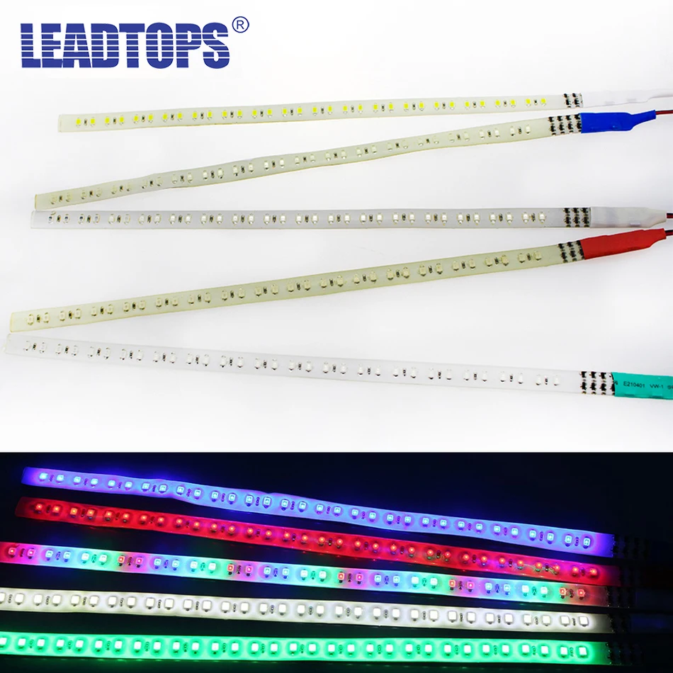 10X RGB Multi Color 60CM 48 SMD LED Strip Light Knight Rider Flash Strobe Light