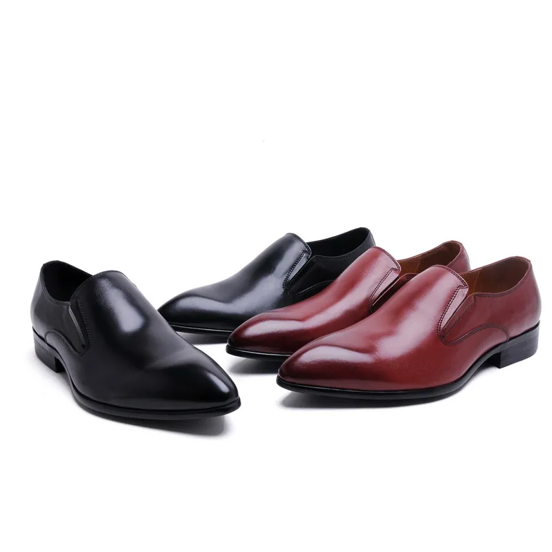

2017 New Fashion Genuine Leather Flat Men Slip-On Oxfords British Style Bullock Business Breathable Men Party Shoes