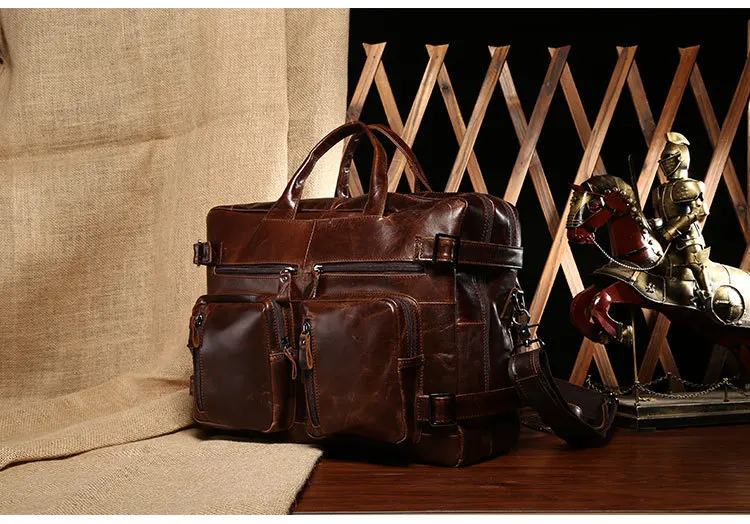 Европейский Винтажный стиль сумка из натуральной кожи высокого качества масло воск коровья кожа мужские дорожные сумки многофункциональные мужские рюкзаки