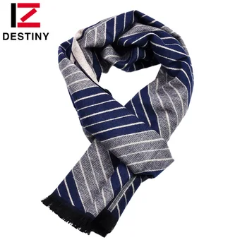 

DESTINY Newes Winter Men Scarf Striped Luxury Brand Designer Scarves Fashion Male Cotton Casual Bandana Shawl Pashmina bufandas