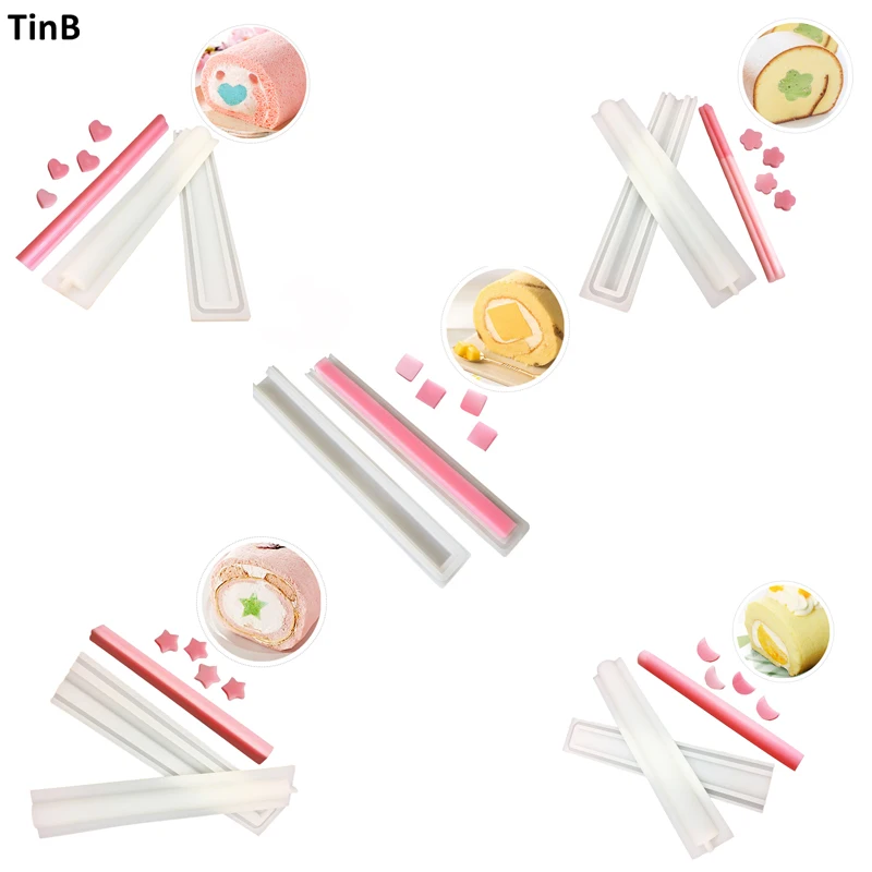 

Kitchen Bakeware Long Soap Silicone Molds Tube Mold Silicone Pipe Mold Star Flower Heart Moon Molds For Handmade Soap Cake Tools