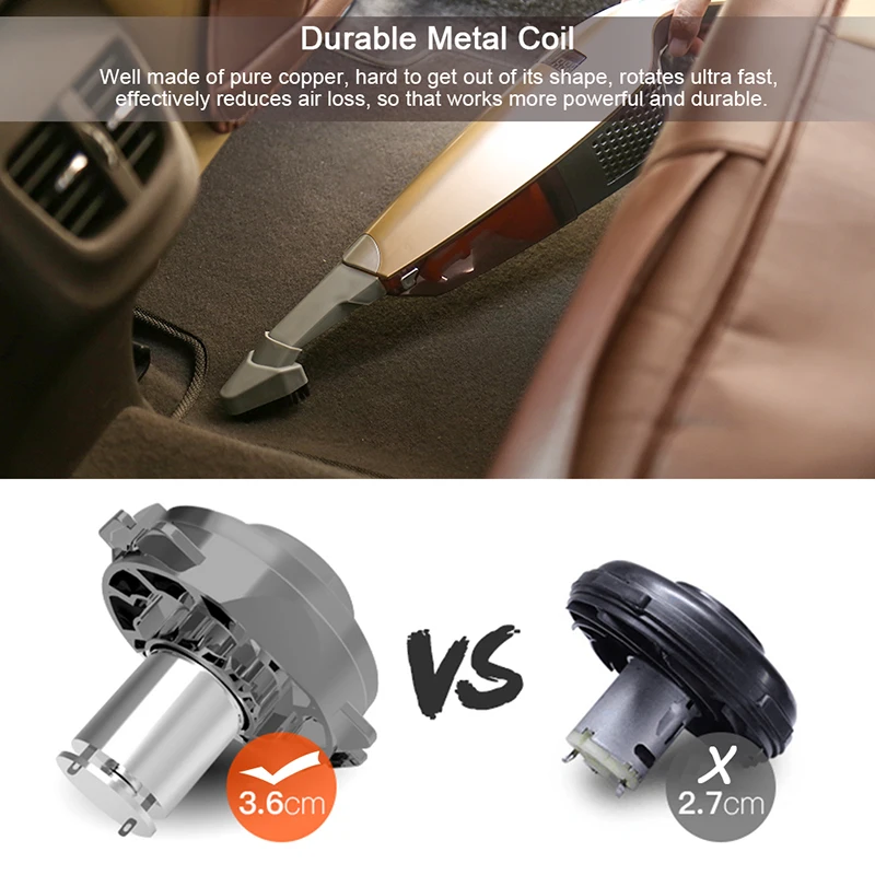 Auto 3 In 1 Car Vacuum Cleaner Fast Tire Inflator Vacuum Dry Wet Handheld Dust Buster LED Digital Display Tire Pressure Gauge