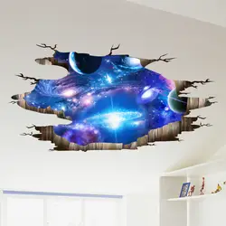 Пространство планета настенный наклейки 3D стерео стены стикеры потолочный Обои в гостиную декоративные самоклеющиеся потолок звезды