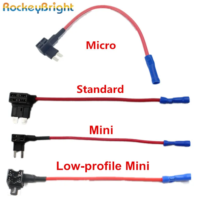 Rockeybright 50-1000 шт. ATO Mini/Standard/Small/Micro Blade держатель предохранителя 12 В свинья Задняя