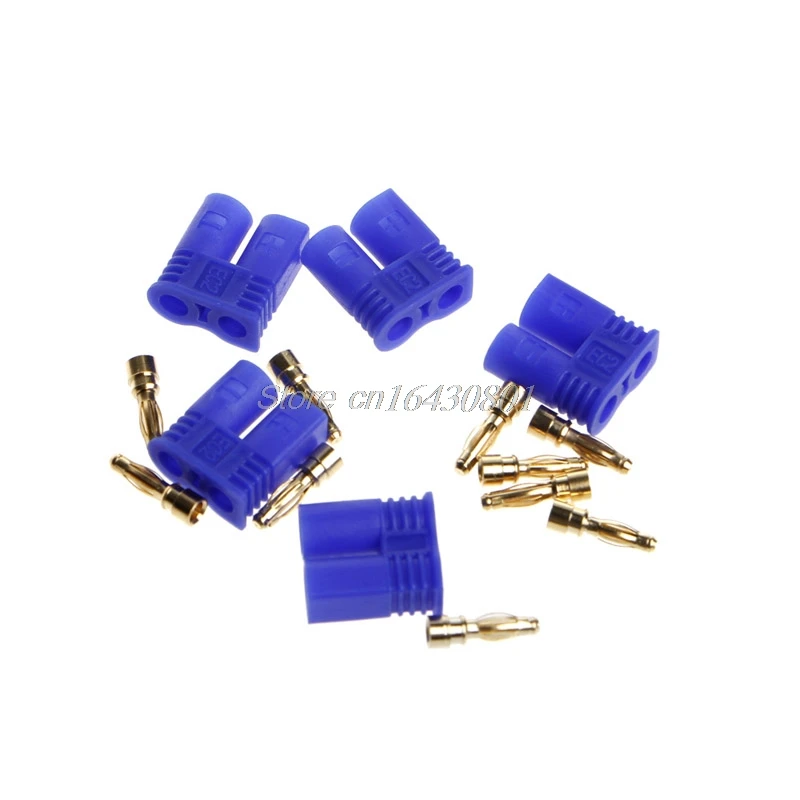 

5 Pairs EC2 2.0mm RC Lipo Battery Connector Gold Bullet Banana Plug Male&Femal S08 Drop ship