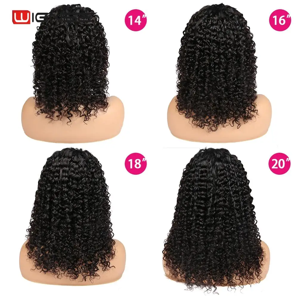 Wignee kinky Curly Lace Part Human Hair Wigs For Women High Density 150% Brazilian Hair Preplucked and Bleached Knots Lace Wig