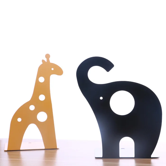 Girafa e Elefante Estande dos Desenhos Animados de Metal Novo Bonito Livro Estante Leitura Titular Prateleira 2 Pçs - Set 17 Cheap Sup. livro